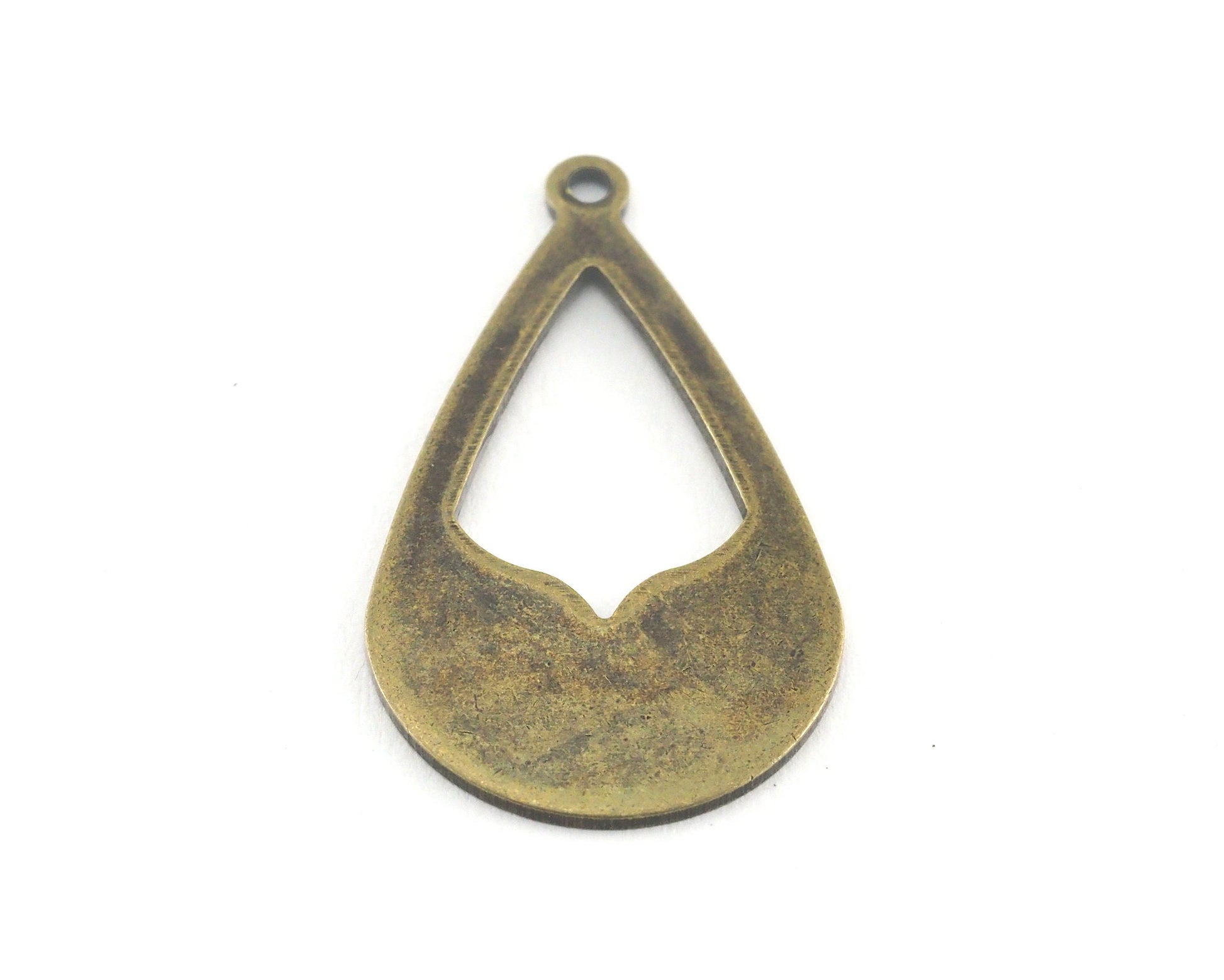 Drop Shape Tag Charms one hole 16x27.5mm (0.8mm) Antique Bronze Plated brass charms findings earring OZ3769-142