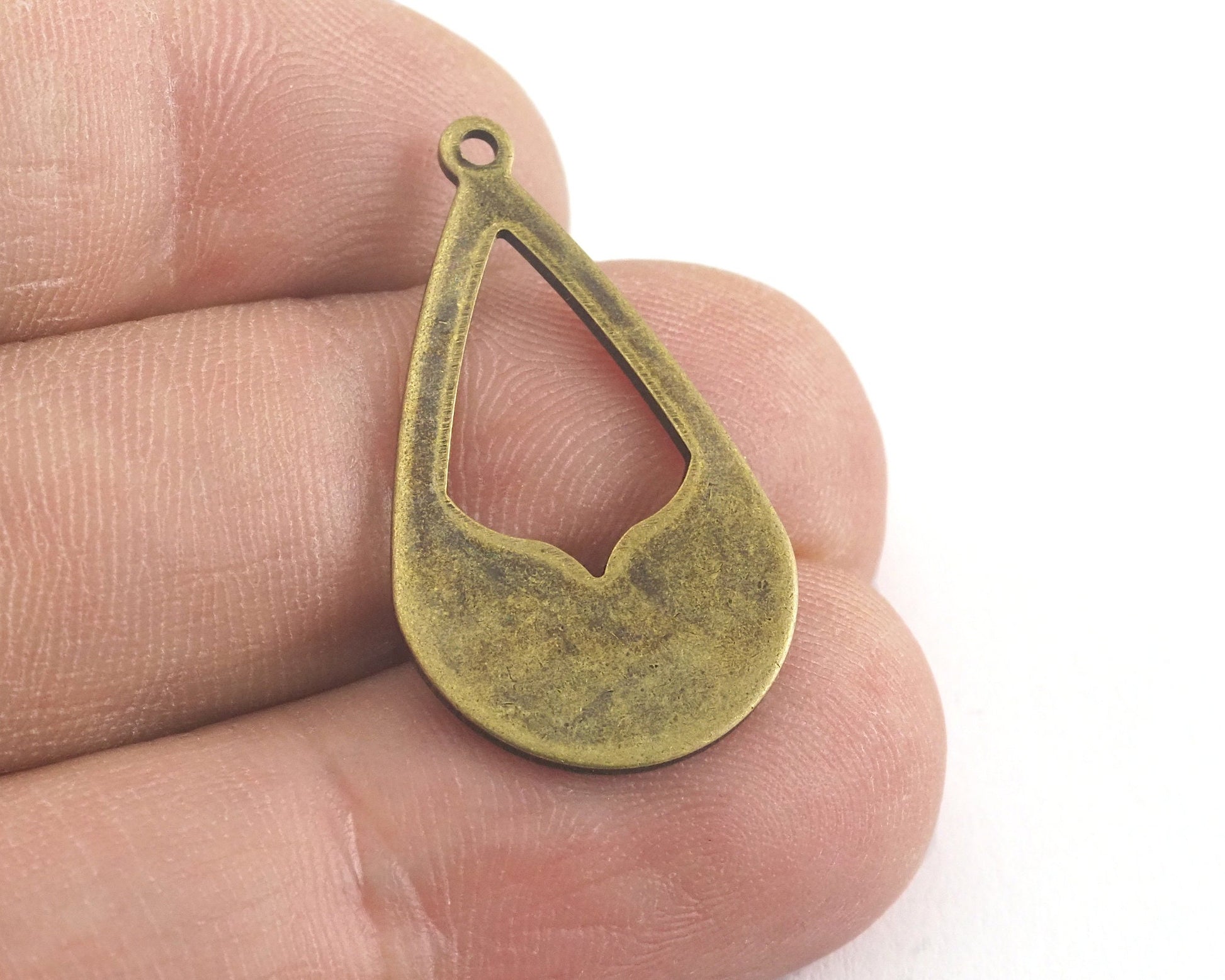 Drop Shape Tag Charms one hole 16x27.5mm (0.8mm) Antique Bronze Plated brass charms findings earring OZ3769-142