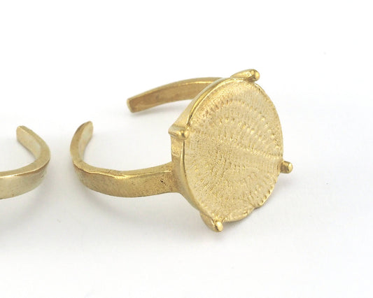 Signet Ring Adjustable Ring Bezel Blank Raw brass (18mm 7.5US inner size - Adjustable ) OZ3855