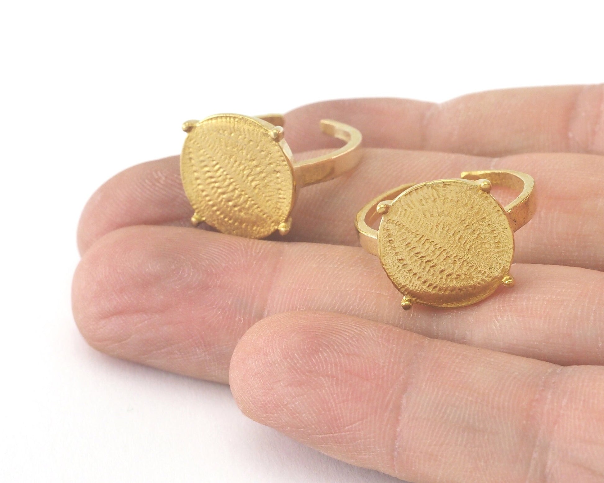 Signet Ring Adjustable Ring Bezel Blank Raw brass (18mm 7.5US inner size - Adjustable ) OZ3855