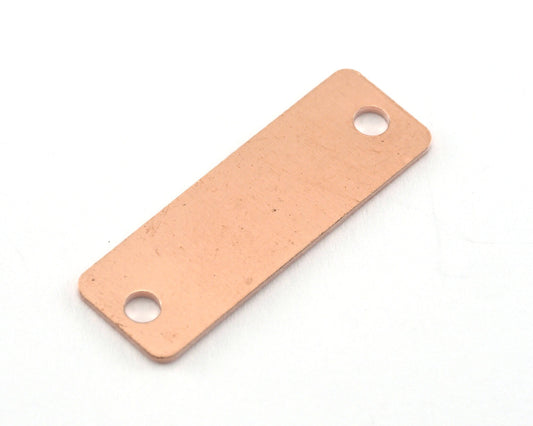 Rectangle Stamping Blank, Bar Necklace with Holes, Tag for Stamping, 2 hole raw copper 10x30mm OZ3829-165