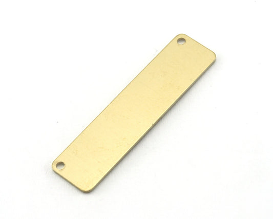 Rectangle Stamping Blank, Bar Necklace with Holes, Tag for Stamping, 2 hole raw brass 10x40mm OZ3831-255