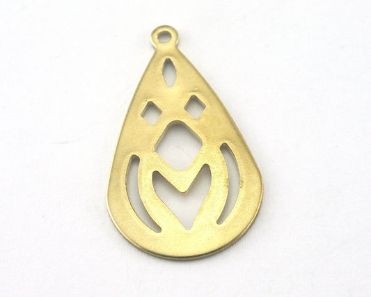 Drop Shape Tag Charms one hole 16x27.5mm (0.8mm) Raw brass charms findings earring OZ3832-160