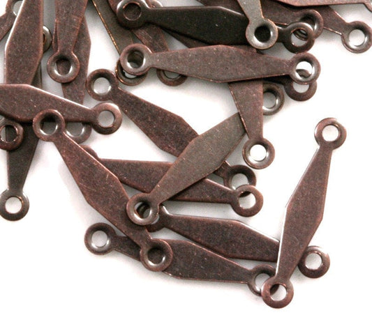 marquise 2 hole charms ,connector 3x18mm antique copper tone brass findings 530AC-30