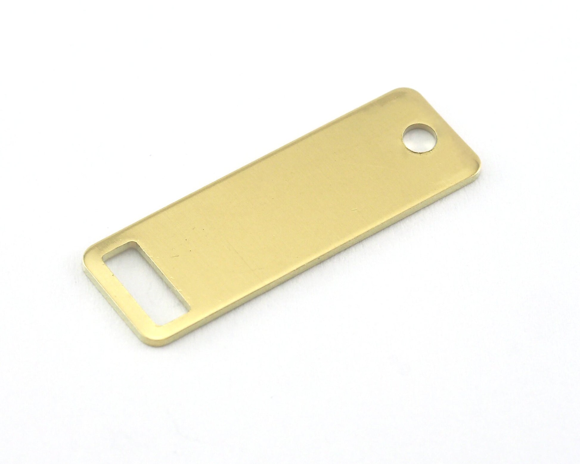 Rectangle Stamping Blank, Bar Necklace with Holes, Tag for Stamping, 2 hole raw brass 10x25mm OZ3820-165