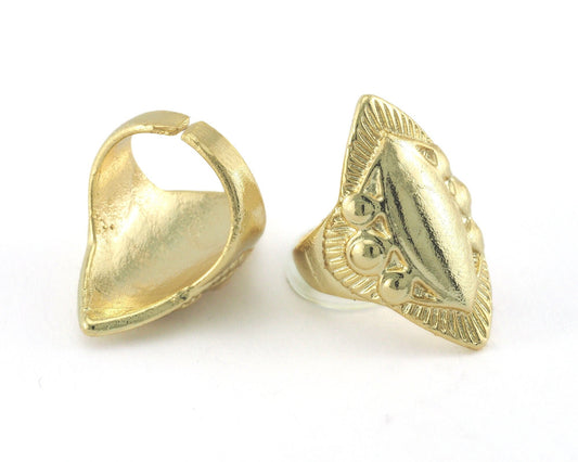 Adjustable Ring Gold Plated Brass 31mm (17.5mm 7US inner size) OZ3323