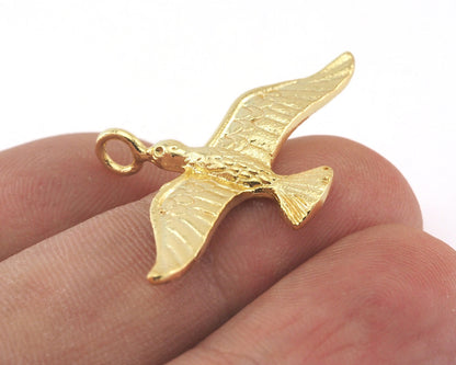 Bird pendant finding Gold plated 39x24mm 277