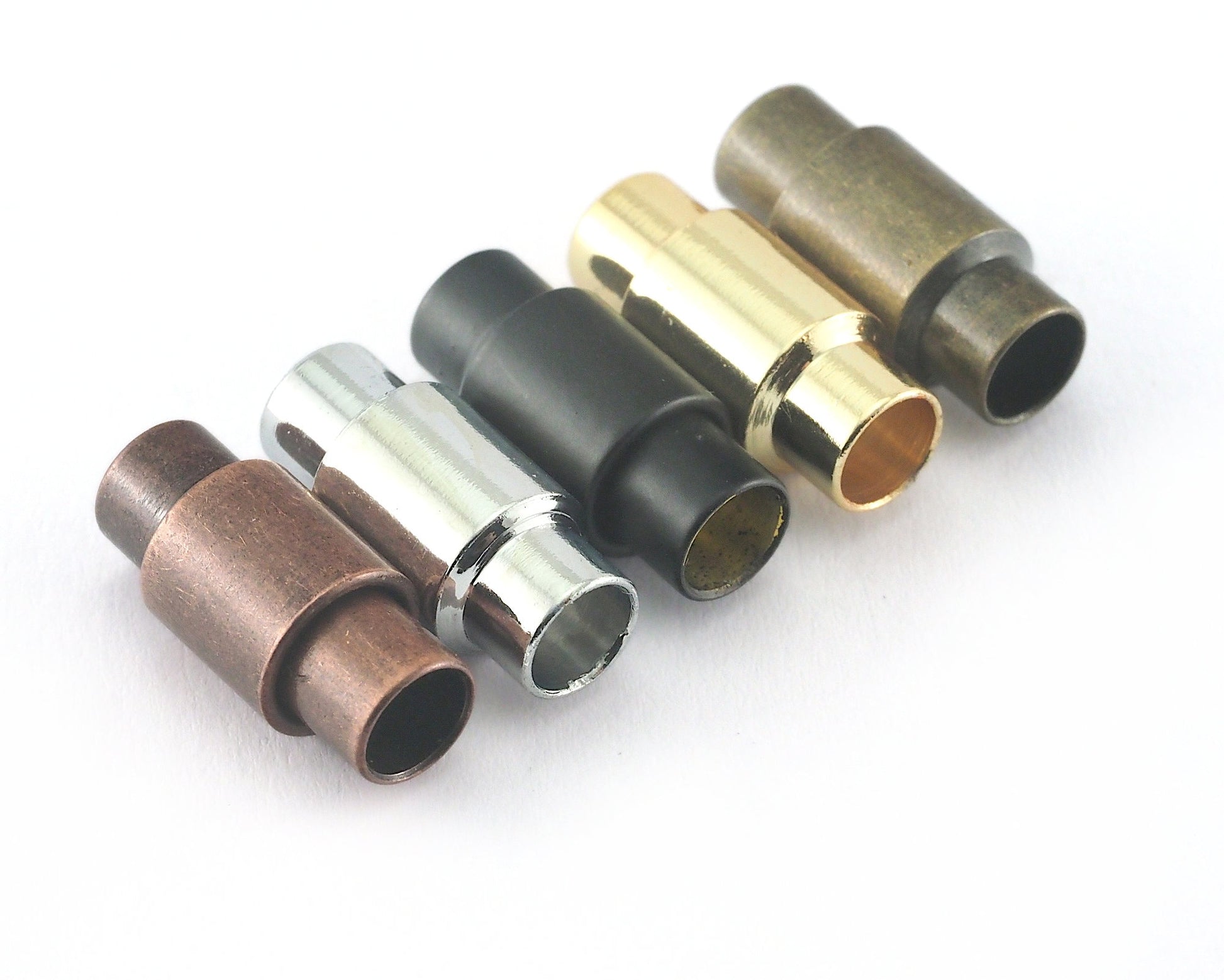 Magnetic clasp brass (Gold, Copper, Black, Bronze, Silver) leather cord 17x7mm 0.669"x0.275" 5mm 0.1968" MCL5 OZ3811