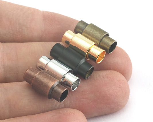 Magnetic clasp brass (Gold, Copper, Black, Bronze, Silver) leather cord 17x7mm 0.669"x0.275" 5mm 0.1968" MCL5 OZ3811