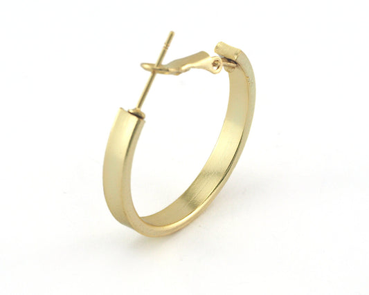 Hoop Earring (Silver, Gold, Gun Metal) plated brass round earring Posts, 28mm R149