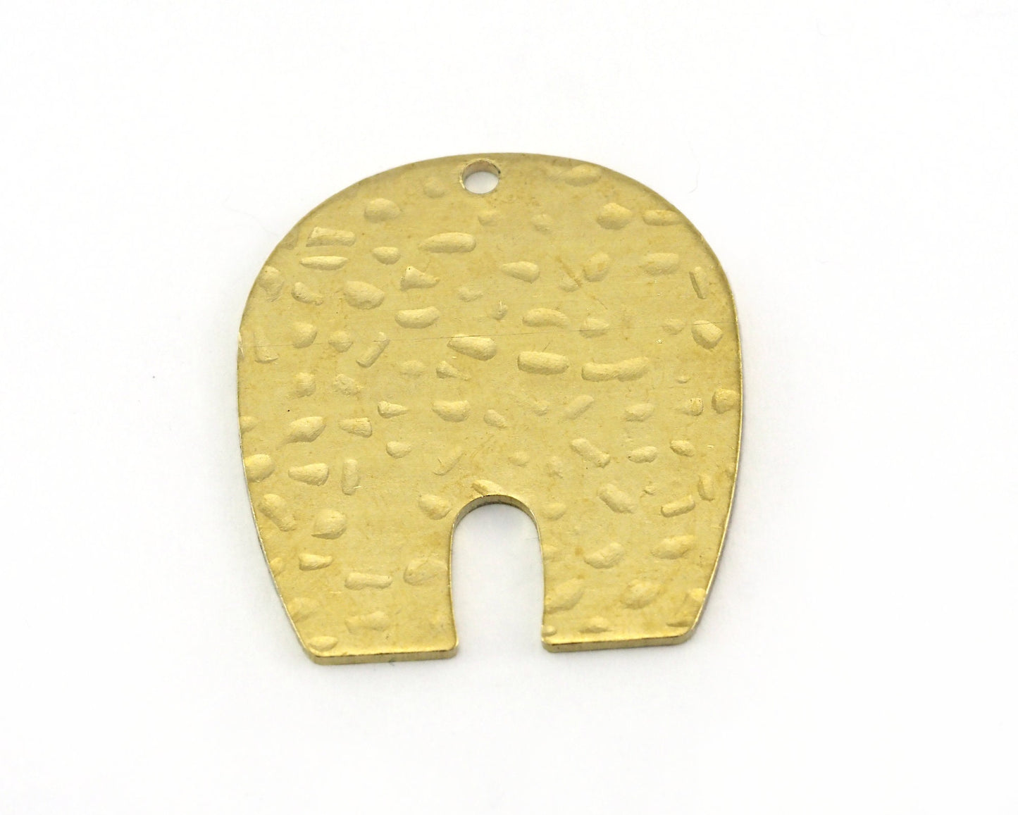 Oblong Oval shape semi circle Hammered 25x22.5x0.8mm 1 hole raw brass findings scs oz3866-270