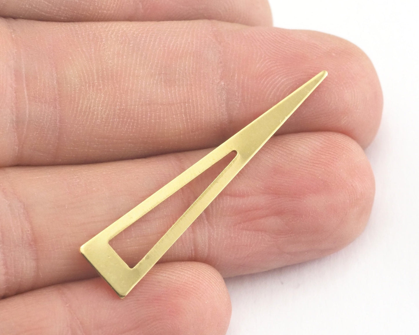 Triangle raw brass 40x8mm (0.8mm thickness) no hole charms findings OZ3874-86