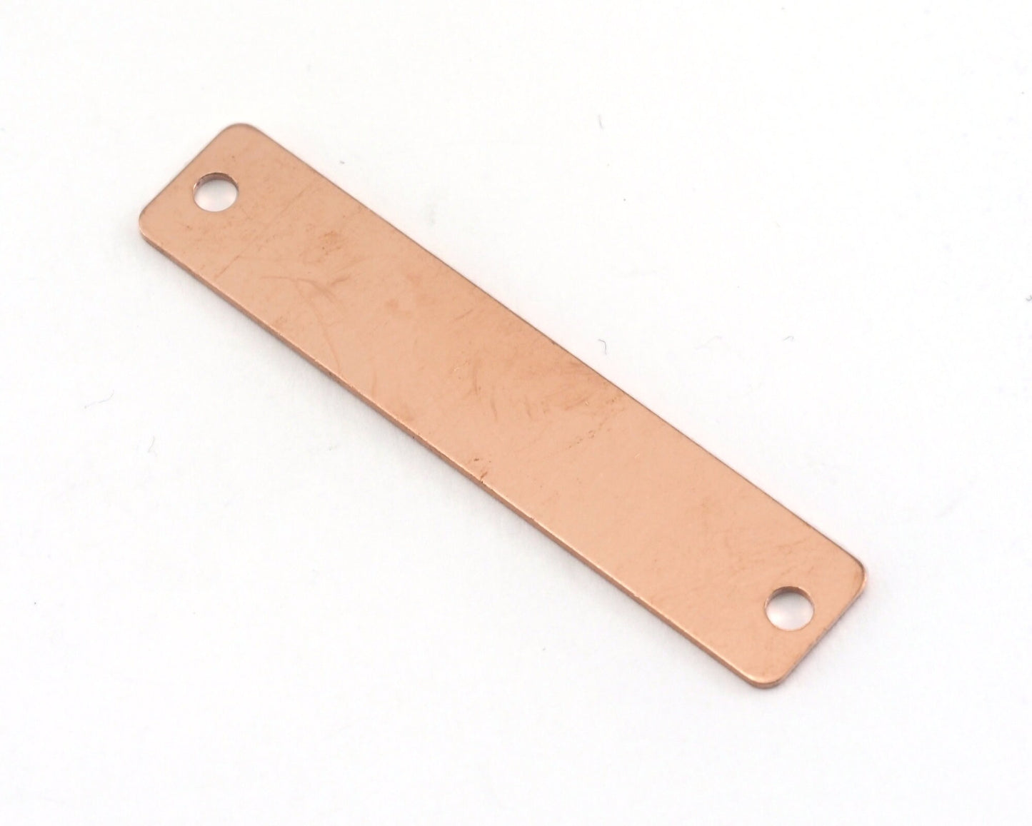 Rectangle Connector Stamping Blank, Bar Necklace with Holes, Tag for Stamping, 2 hole Copper - Brass - Plated 10x50mm OZ3877-320