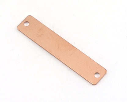 Rectangle Connector Stamping Blank, Bar Necklace with Holes, Tag for Stamping, 2 hole Copper - Brass - Plated 10x50mm OZ3877-320
