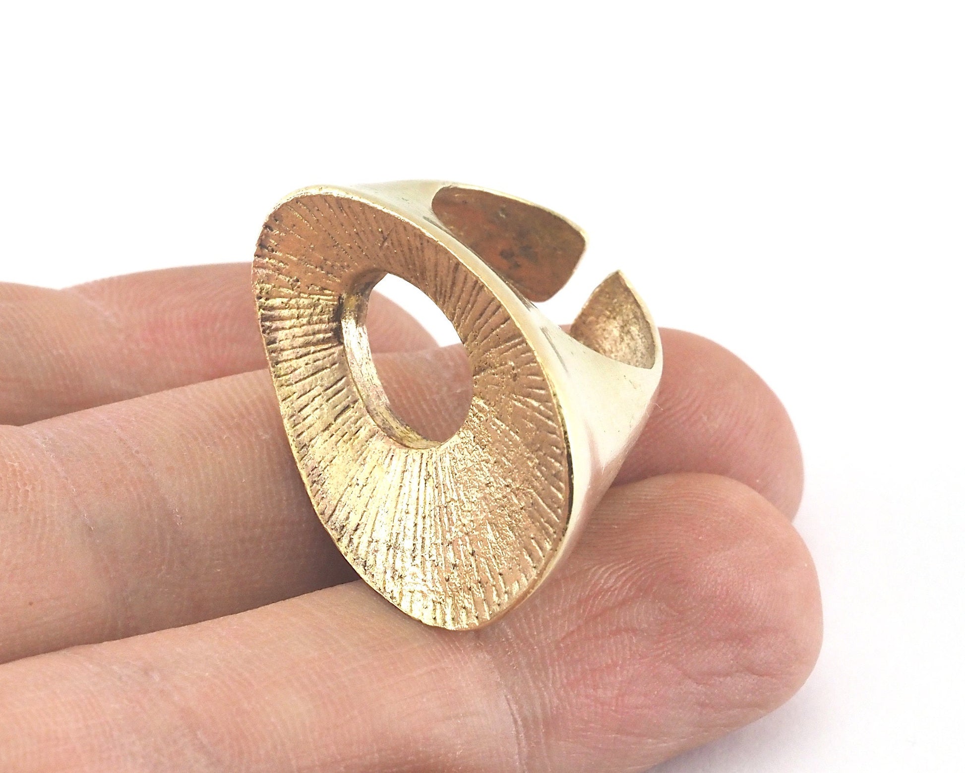 Adjustable Ring Raw Brass (16mm 5US inner size) Oz3074