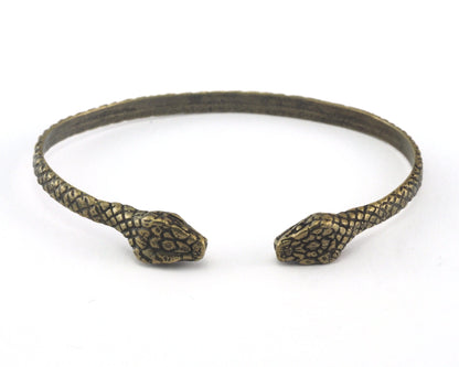Snake Bracelet Adjustable Antique Yellow Brass (64mm inner size - Adjustable ) OZ3159