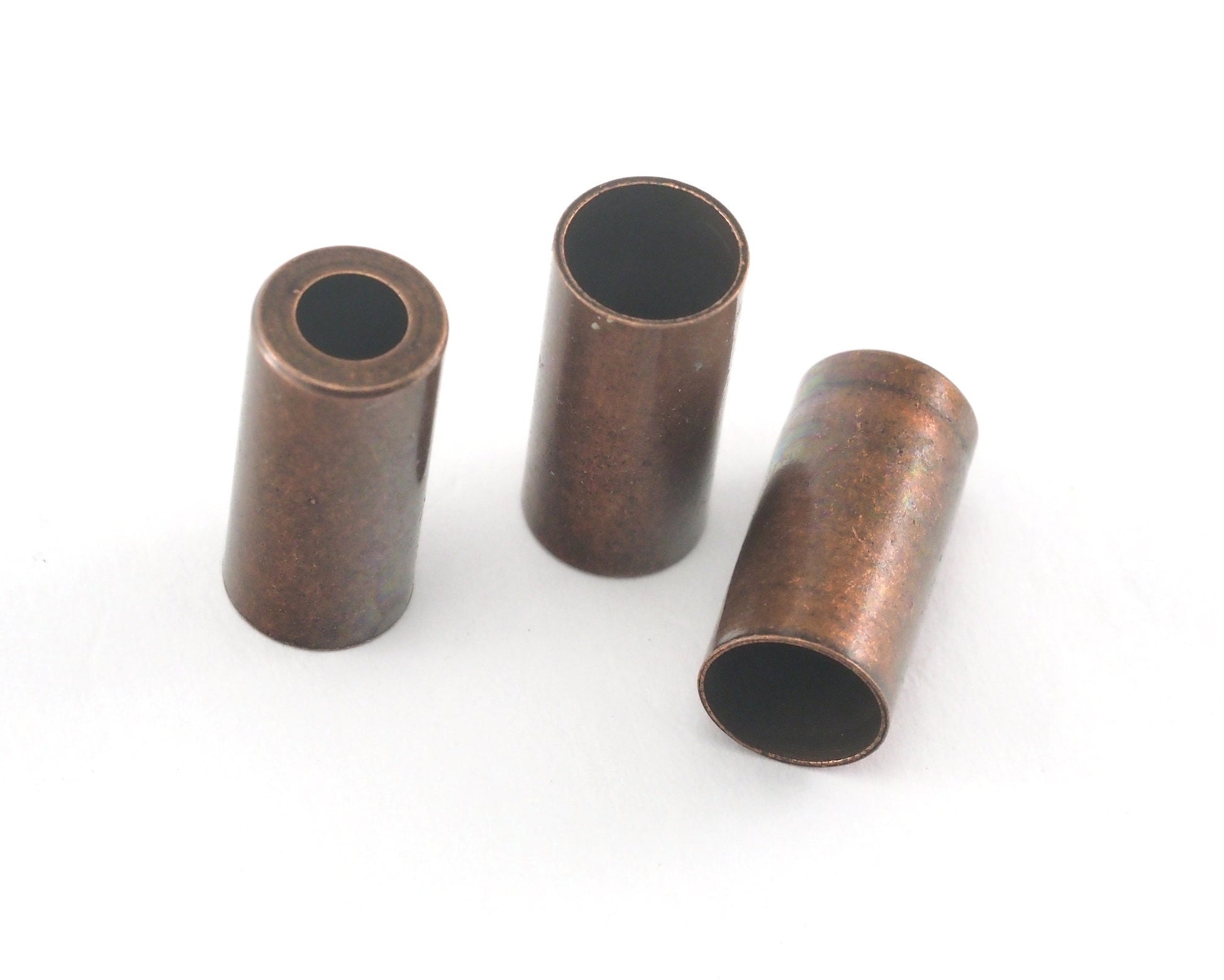 Cord tip ends cap, 7x15mm 6,5mm inner (4mm top hole) Antique Copper Tone ribbon end, ends cap, findings ENC6 273