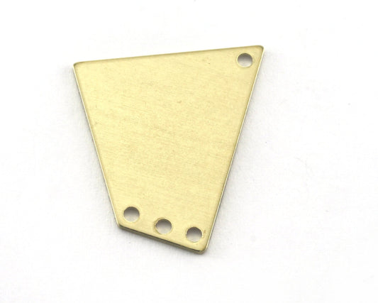 Quadrilateral Rectangle Trapezoid Rectangle Charms 4 Hole Raw Brass 23x21mm 0.8mm thickness Findings R134-220