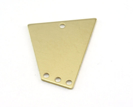 Quadrilateral Rectangle Trapezoid Rectangle Charms 4 Hole Raw Brass 23x21mm 0.8mm thickness Findings R159-220