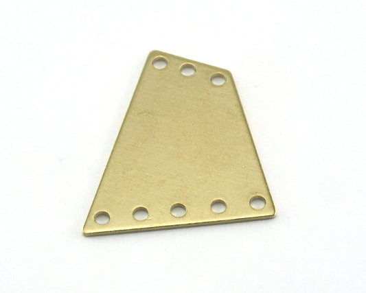 Quadrilateral Rectangle Trapezoid Rectangle Charms 8 Hole Raw Brass 23x21mm 0.8mm thickness Findings R160-220
