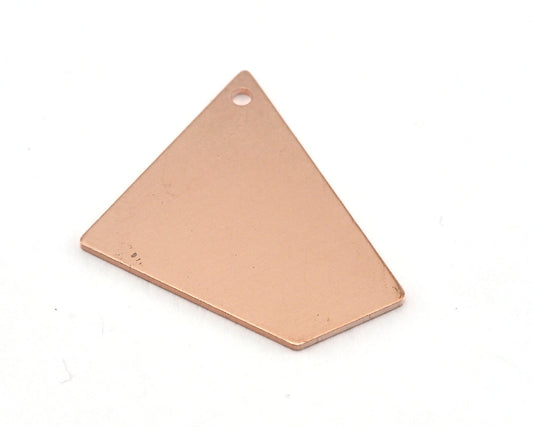 Quadrilateral Rectangle Trapezoid Rectangle 1 hole raw copper 23x21mm charms , findings connector (Optional Holes) R161-235