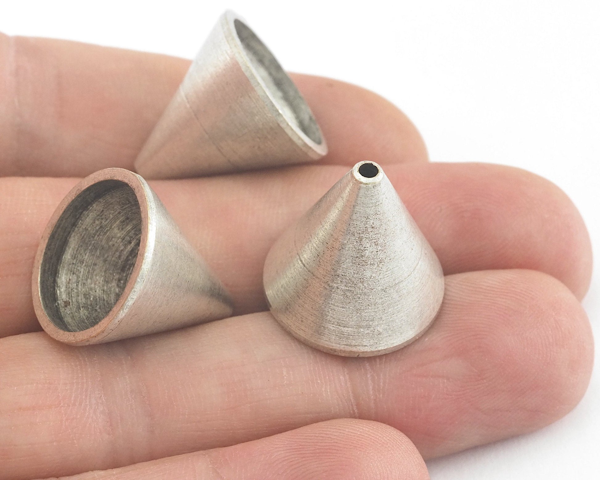 ribbon end caps , 17.5X17.5mm 15mm inner Antique Silver Plated brass cord tip ends, ends cap, findings ENC15 1514