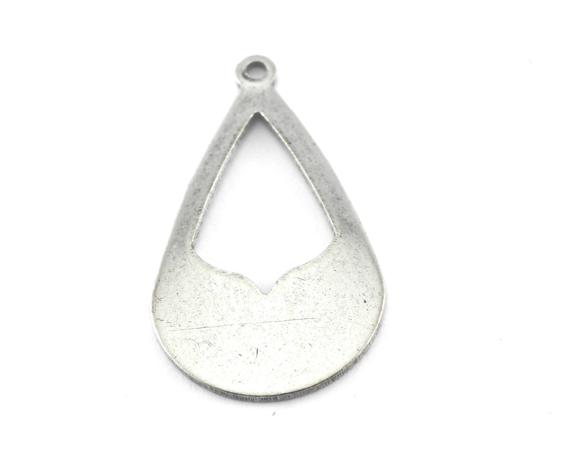 Drop Shape Tag Charms one hole 16x27.5mm (0.8mm) Antique Silver Plated brass charms findings earring OZ3769-142