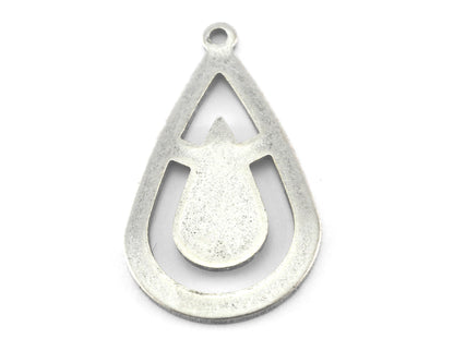 Drop Shape Tag Charms one hole 16x27.5mm (0.8mm) Antique Silver Plated brass charms findings earring OZ3770-143