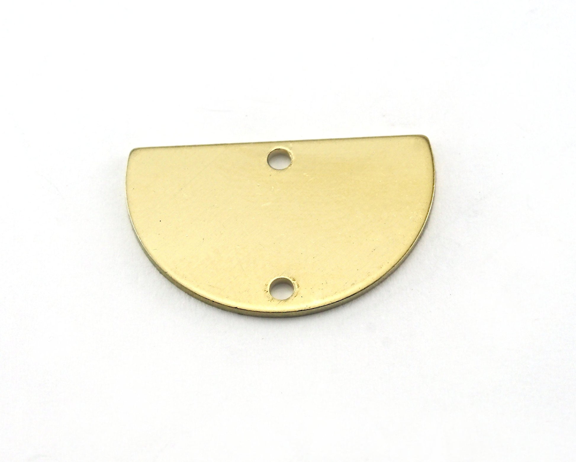 Semi Circle Half Moon raw brass 22x14mm (0.8mm thickness) 2 hole charms findings blank OZ3673-165