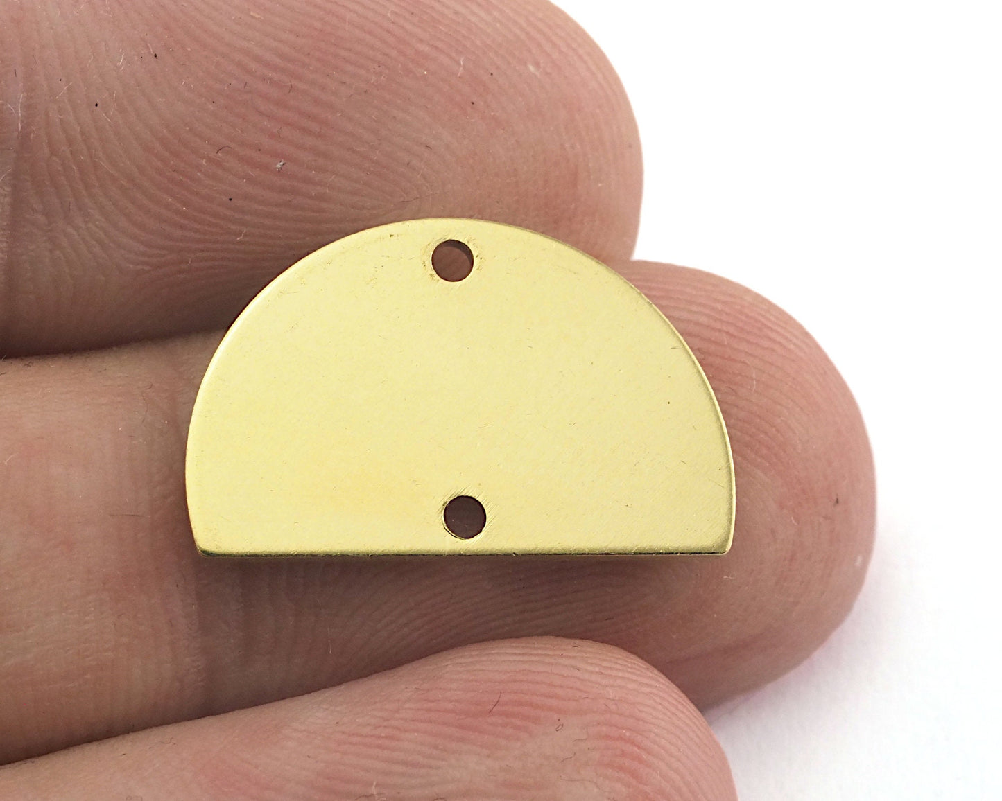 Semi Circle Half Moon raw brass 22x14mm (0.8mm thickness) 2 hole charms findings blank OZ3673-165