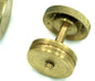 Whell barbell 2 pcs raw brass pendant (16x23mm) steampunk project industrial design BB3-23 808