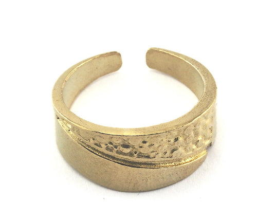 Cross Band Ring Adjustable Raw Brass (18mm 7.5US inner size) Oz3891