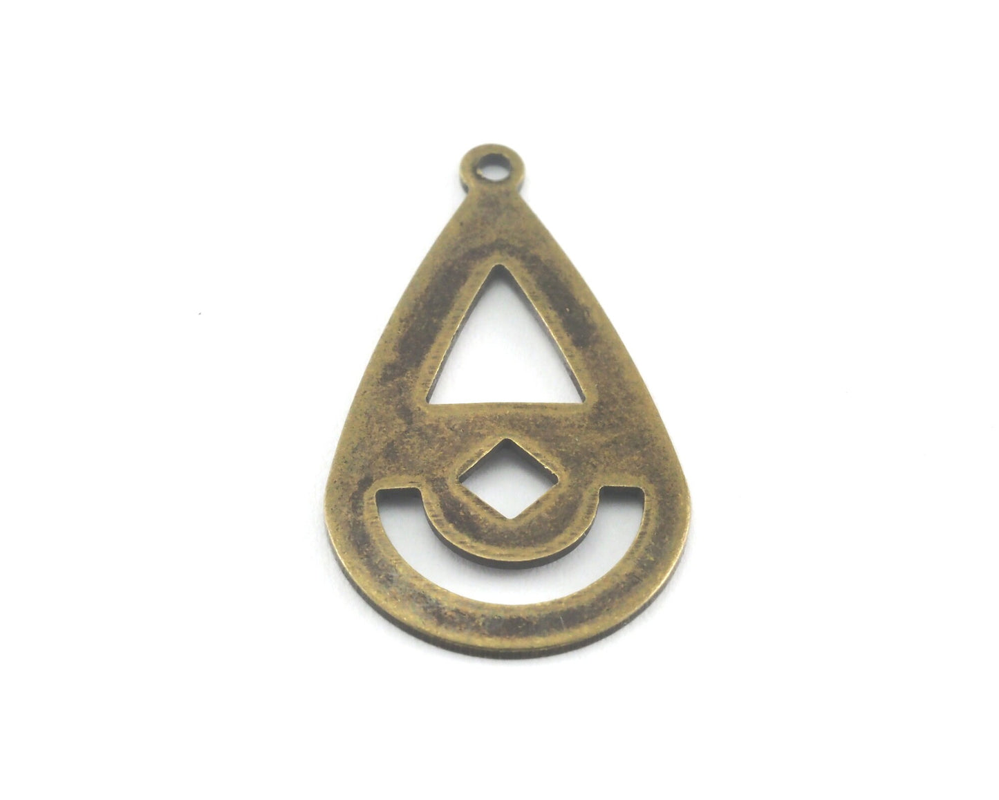 Drop Shape Tag Charms one hole 16x27.5mm (0.8mm) antique bronze plated brass charms findings earring OZ3764-142