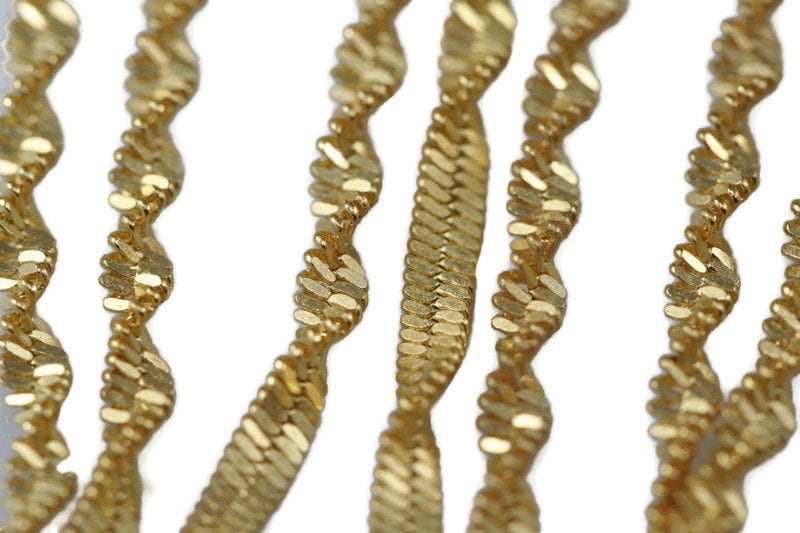 brass snake chain 5 meter 0,5x2mm gold tone z073