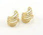 Stripes Ring Adjustable 29mm Gold Plated Brass (18mm 8US inner size) OZ2509