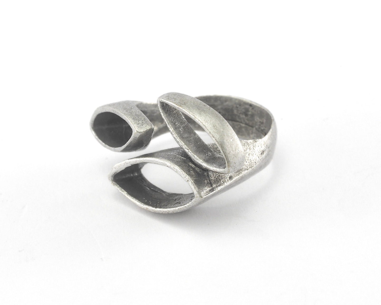 Marquise Adjustable Ring Antique Silver Plated Brass (18.5mm 8.5US inner size) Oz3381 ring24