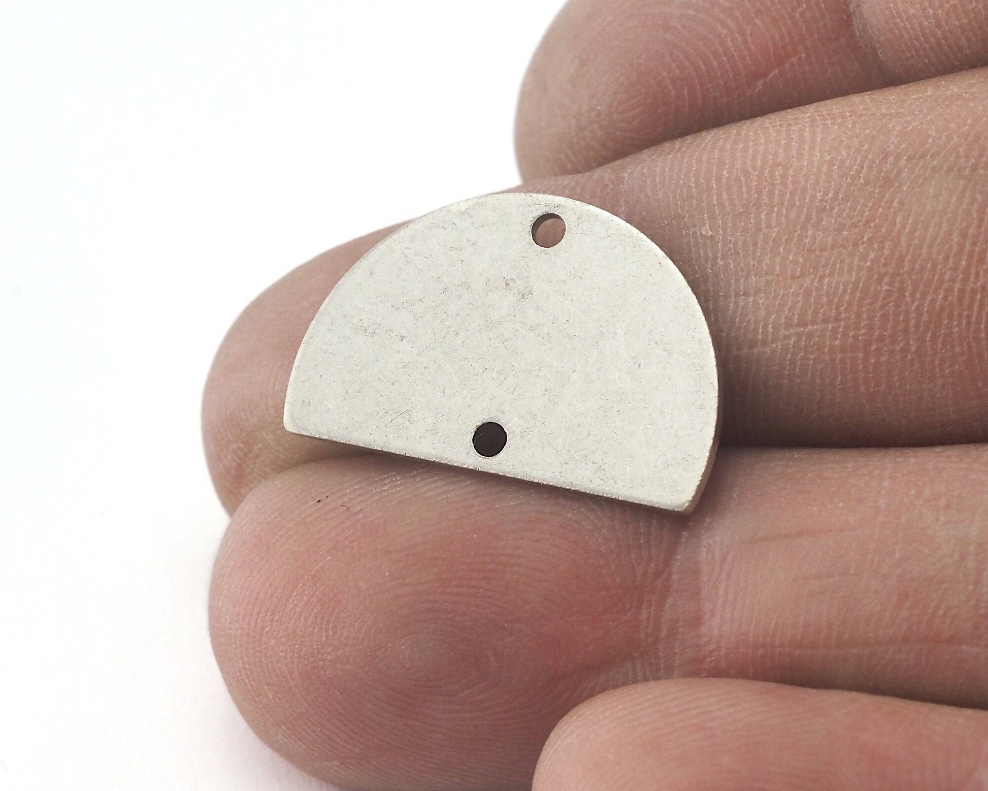 Semi Circle Half Moon Antique Silver Plated Brass 22x14mm (0.8mm thickness) 2 hole charms findings blank OZ3673-165