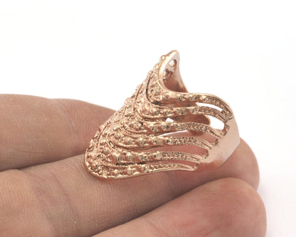 Statement Adjustable Ring Rose Gold Plated brass (18mm 8US inner size) Oz2605 28mm