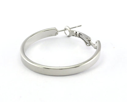Hoop Earrings (Silver, Gold, Gun Metal) plated brass round earring Posts, 33mm R146