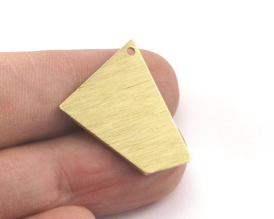 Brushed Quadrilateral Rectangle Trapezoid Rectangle Charms 1 Hole Raw Brass 23x21mm 0.8mm thickness Findings R161-220