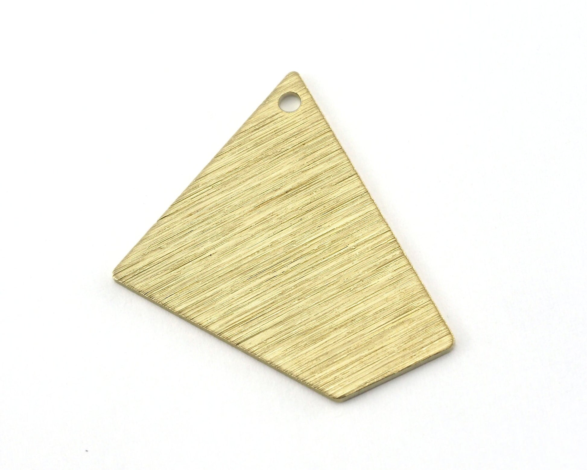 Brushed Quadrilateral Rectangle Trapezoid Rectangle Charms 1 Hole Raw Brass 23x21mm 0.8mm thickness Findings R161-220