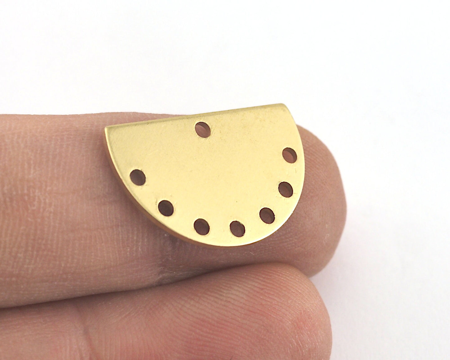 Semi Circle Half Moon raw brass 22x14mm (0.8mm thickness) 8 holes charms findings blank OZ3863-165