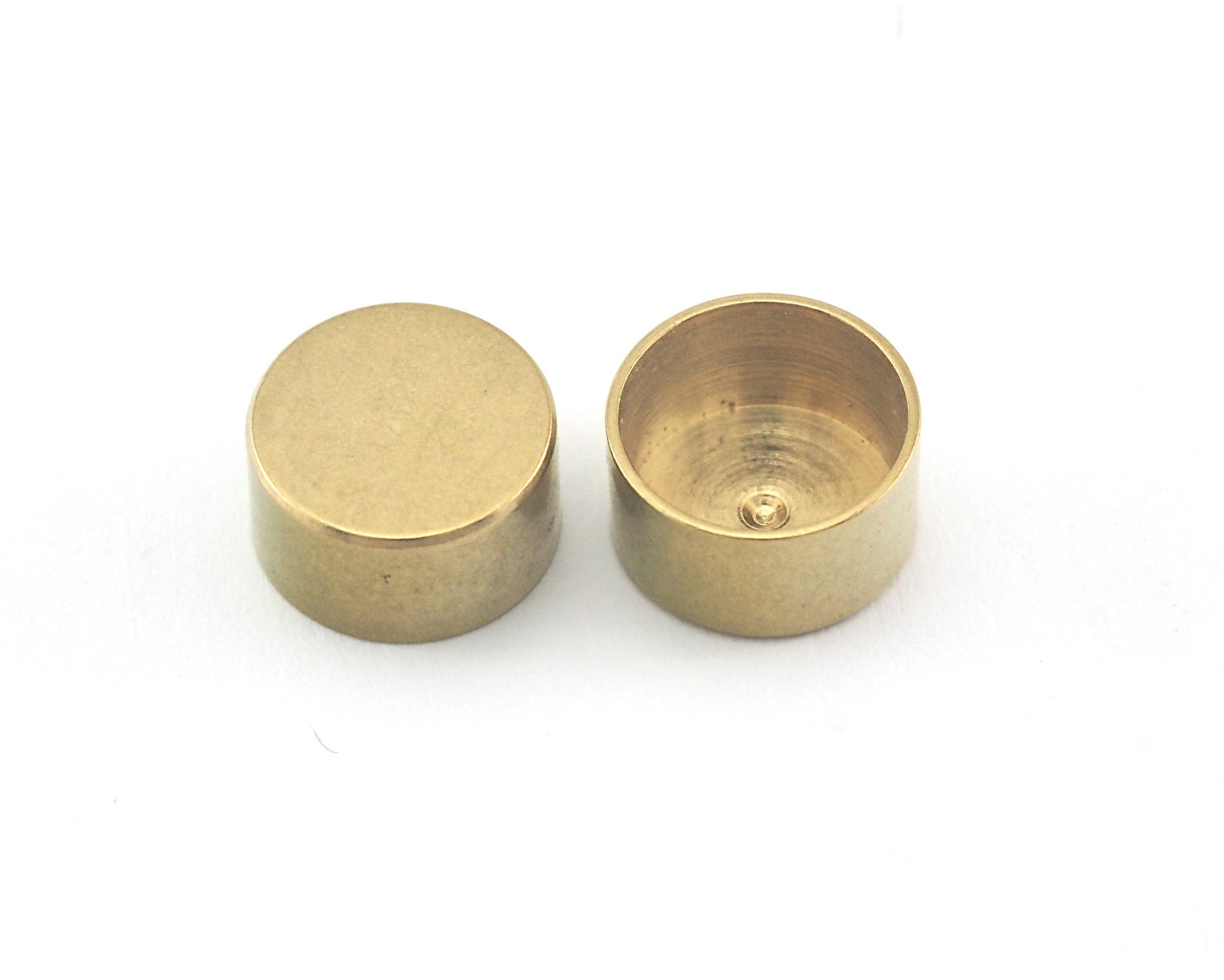 ends cap brass 9x5mm (8mm inner) Raw brass cord tip ends, ribbon end, ENC8 2331