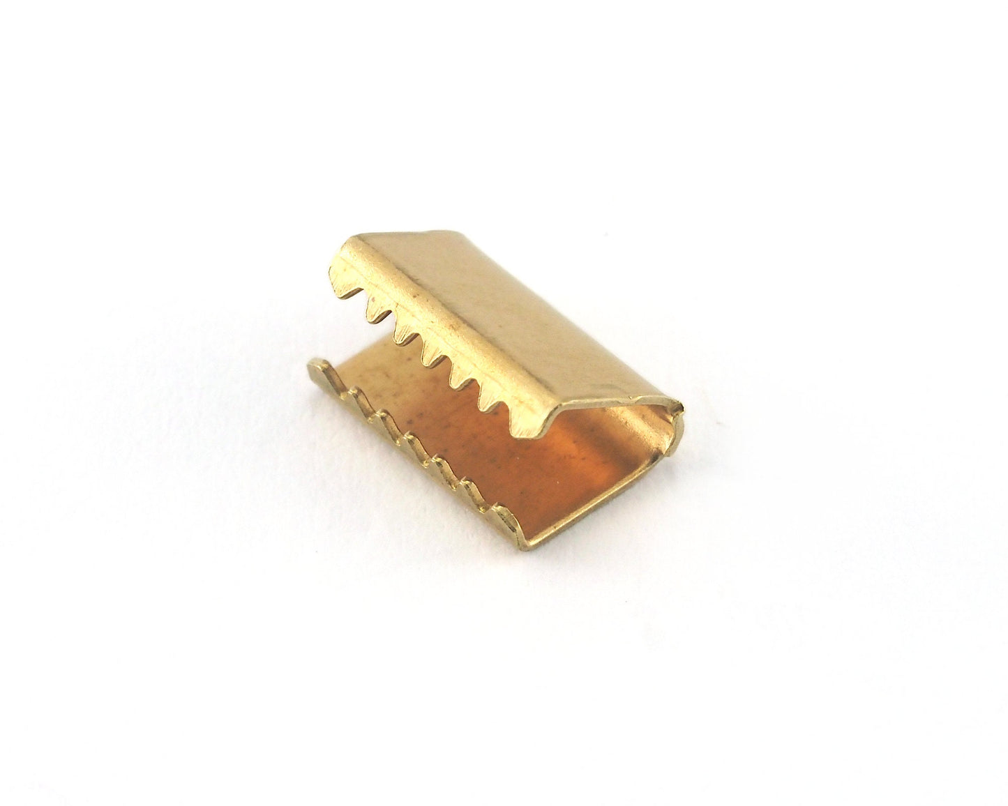 Ribbon Crimp Ends, 6x9mm Raw Brass Ribbon Crimp End, Ribbon Crimp Ends cap, Findings OZ535