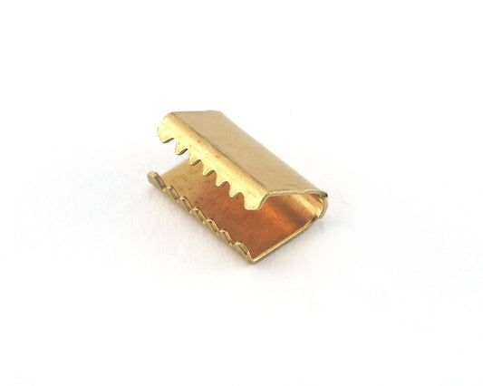 Ribbon Crimp Ends, 6x9mm Raw Brass Ribbon Crimp End, Ribbon Crimp Ends cap, Findings OZ535