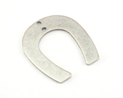 Magnet shape semi circle 25x22.5x0.8mm two hole Antique Silver Plated brass findings scs oz3719-200