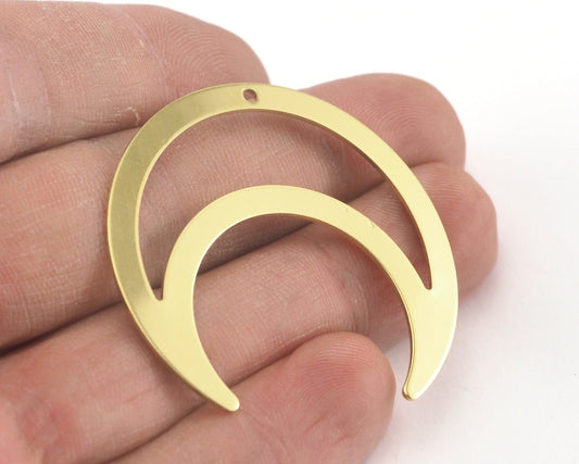 Crescent Charms Raw Brass 42x39mm 0.8mm thickness Findings OZ3774-335