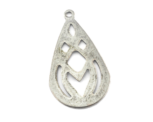 Drop Shape Tag Charms one hole 16x27.5mm (0.8mm) Antique Silver Plated brass charms findings earring OZ3832-160