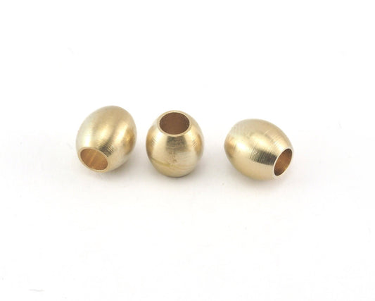 Oval shape Bead Raw Solid Brass Spacer 8x8mm (hole 4mm ) , findings bab4 3881