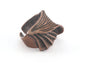 Leaf Ring Adjustable Antique Copper Tone brass (18mm 8US inner size) OZ2843